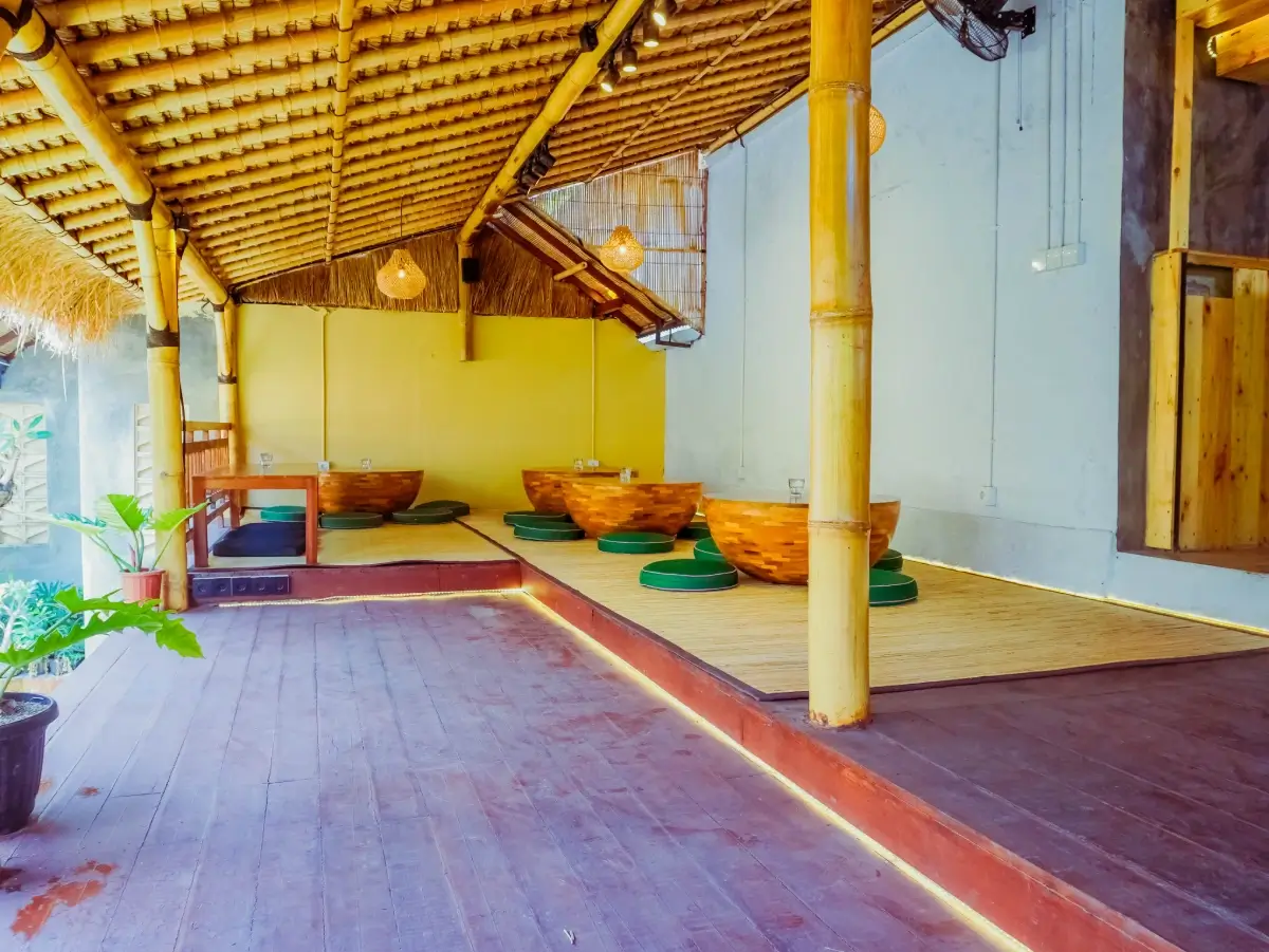 Bali yoga retreat sitting area