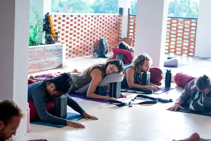 Yoga training session at Bali Yoga Retreats campus in Ubud