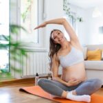 Pregnant women doing yoga