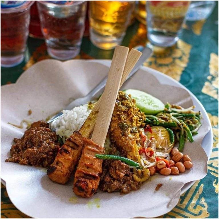 Traditional Balinese food platter