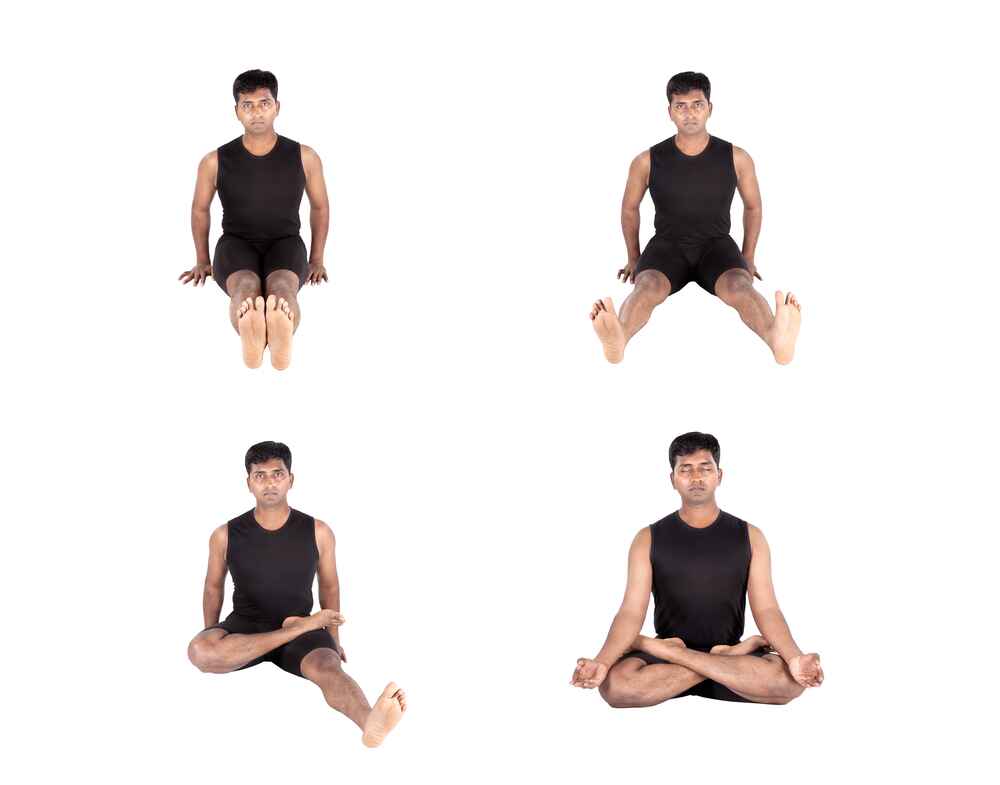 Man Doing Padmasana Step by Step